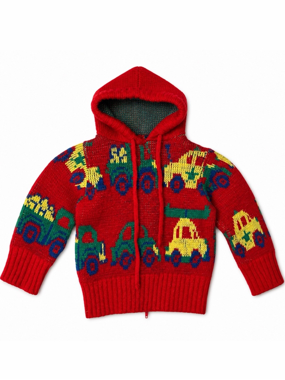 Oshkosh B’gosh x Vintage Made in USA Cars Trucks Knit Hooded Sweater